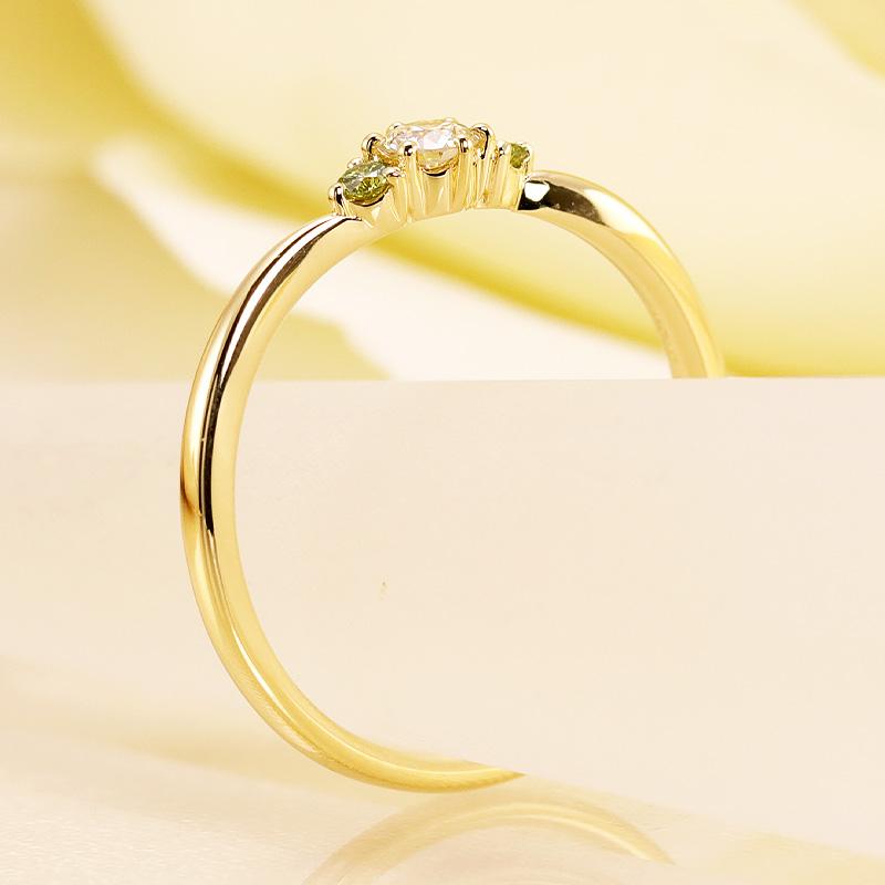 K18 YG/PG/WG 選べる カラーダイヤモンド トリートメント Dia リング ダイヤモンド【0.14ct】ゴールド エンゲージ 婚約指輪 ブライダル ウェーブ プレゼントの画像