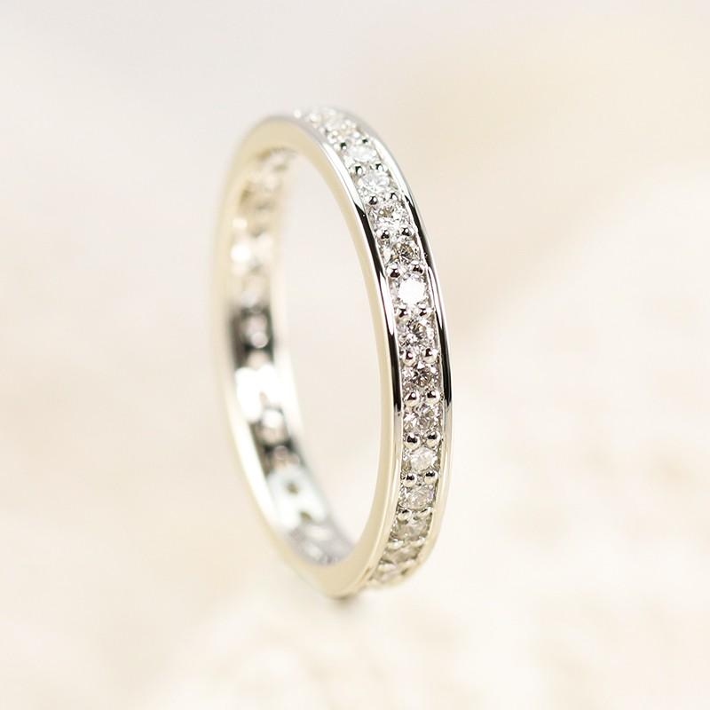 ダイヤモンド フルエタニティ リング【Fカラー VS VG クラス】プラチナ  pt950  0.5ct 重ねづけ 指輪  記念日 フチありの画像