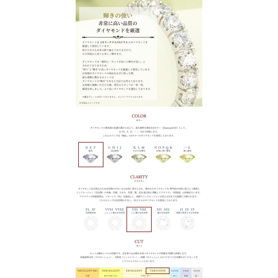 pt950 0.35ct ダイヤモンド ハーフエタニティ リング【Fカラー VS VG クラス】プラチナ ダイヤ 0.3ct エタニティの画像