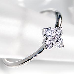ダイヤモンド リング プラチナ pt950 0.3ct フラワー ダイヤ 指輪 【Fカラー VS VGクラス】花 かわいい エタニティの画像