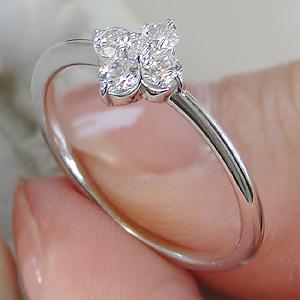 ダイヤモンド リング プラチナ pt950 0.3ct フラワー ダイヤ 指輪 【Fカラー VS VGクラス】花 かわいい エタニティの画像