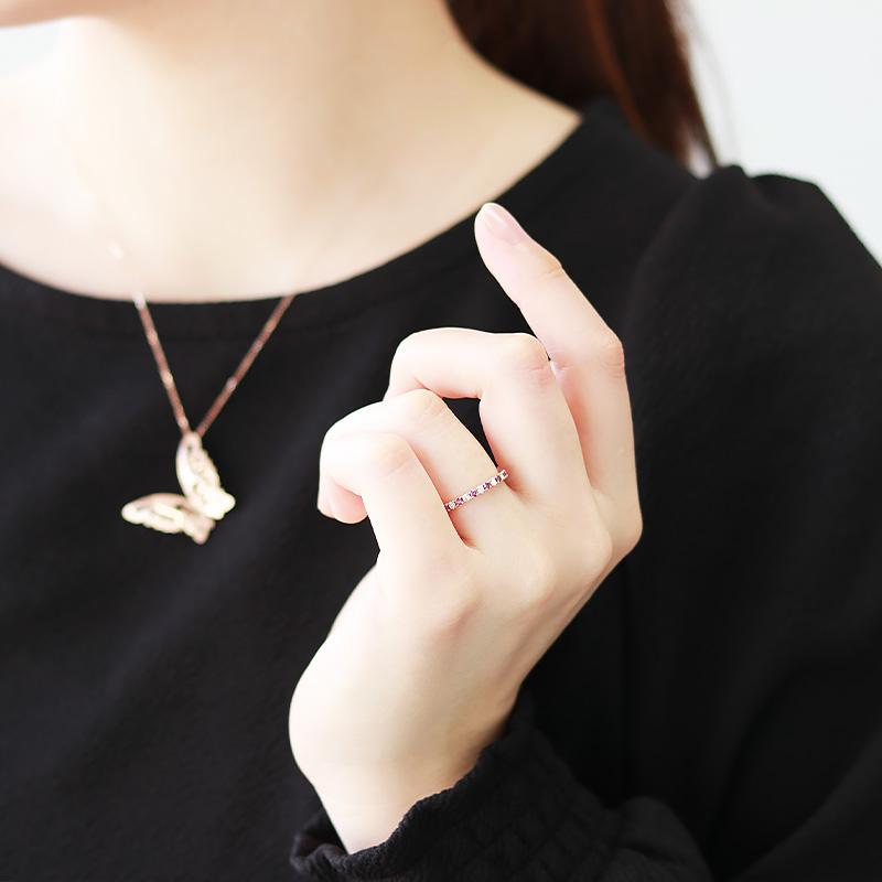 K18 YG/PG/WG 選べる カラーダイヤモンド トリートメント Dia リング ダイヤモンド【0.30ct】ゴールド ハーフエタニティ 交互 プレゼントの画像