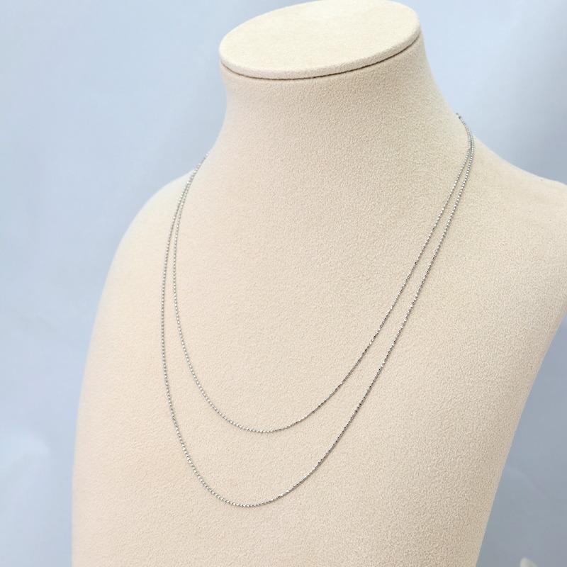 pt850 0.8ｍｍ カットボール チェーン 幅0.8mm 40cm/45cm 長さ調節 ネックレス ペンダント プラチナ プレゼント 資産 誕生日 ギフト 記念日の画像