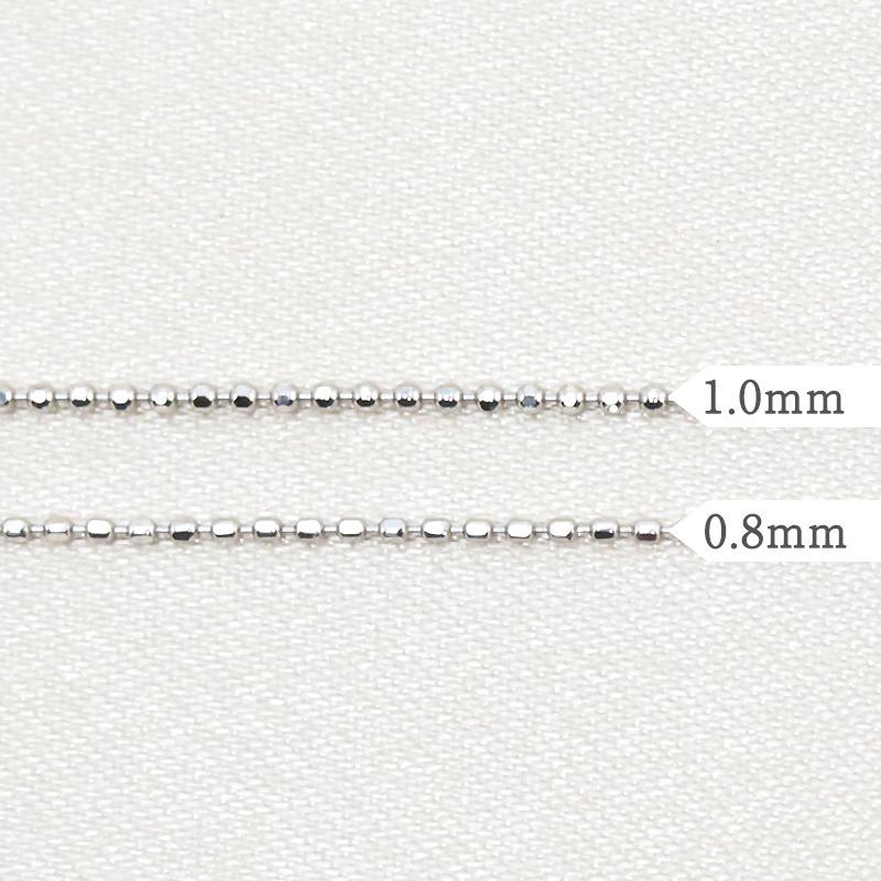 pt850 0.8ｍｍ カットボール チェーン 幅0.8mm 40cm/45cm 長さ調節 ネックレス ペンダント プラチナ プレゼント 資産 誕生日 ギフト 記念日の画像