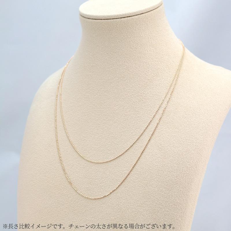 K18 YG/PG/WG 1.0ｍｍ カットボール チェーン 幅1.0mm 40cm/45cm 長さ調節 ネックレス ペンダント ゴールド プレゼント 資産 誕生日 ギフト 記念日の画像