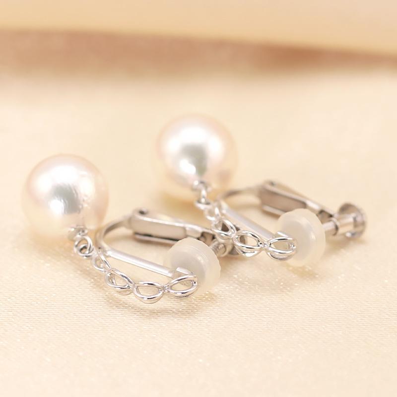 Jeweluce K14WG あこや本真珠 8mm イヤリング パール 本真珠 真珠 1粒  