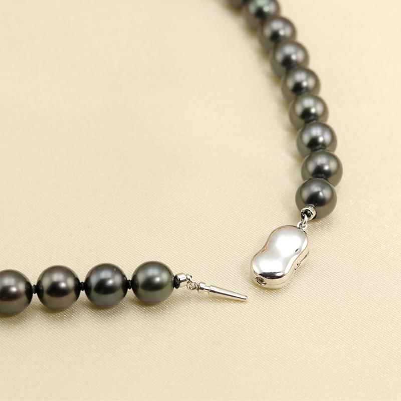 Jeweluce 黒蝶真珠 8.0-10.0mm グラデーション ネックレス パール 黒 