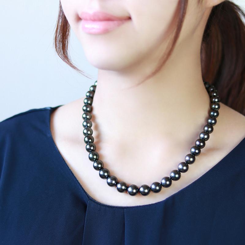 Jeweluce 黒蝶真珠 8.0-10.0mm グラデーション ネックレス Jeweluce 黒蝶真珠 8.0-10.0mm グラデーション ネックレス