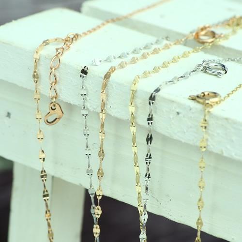 K10 ゴールド 2連チェーンブレスレット k10 ペーパークリップチェーン ブレスレット中空 ゴールド 幅2.7mm 長