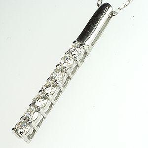 バータイプ 棒状 縦 ダイヤモンド ペンダント ネックレス K18WG バータイプ 棒状 縦 ダイヤモンド ペンダント ネックレス K18WG