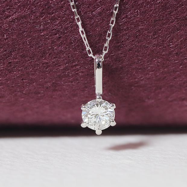 K18WGプチダイヤモンドネックレス