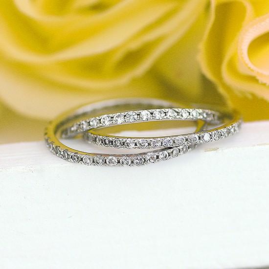 K18ホワイトゴールド ダイヤモンドリング　8号 8号 3連 フルエタニティ ダイヤモンド リング K18WG 18金