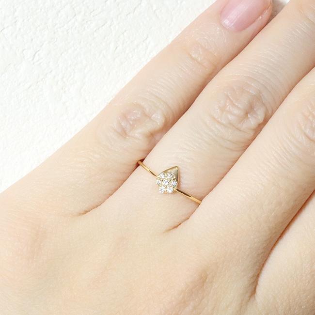 K18 天然ダイヤモンド 0.08ct リング