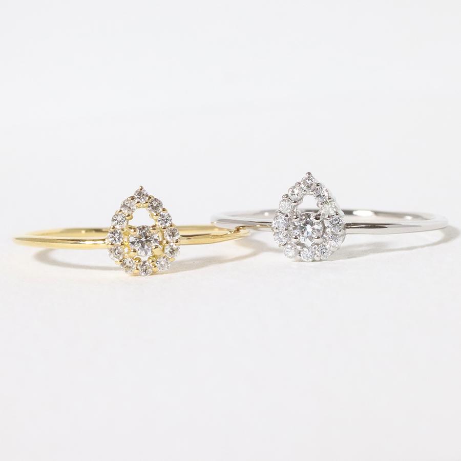k18 しずく 0.12ct 天然ダイヤモンド リング 指輪 雫 涙 ティア k18 しずく 0.12ct 天然ダイヤモンド リング 指輪 雫 涙 ティア