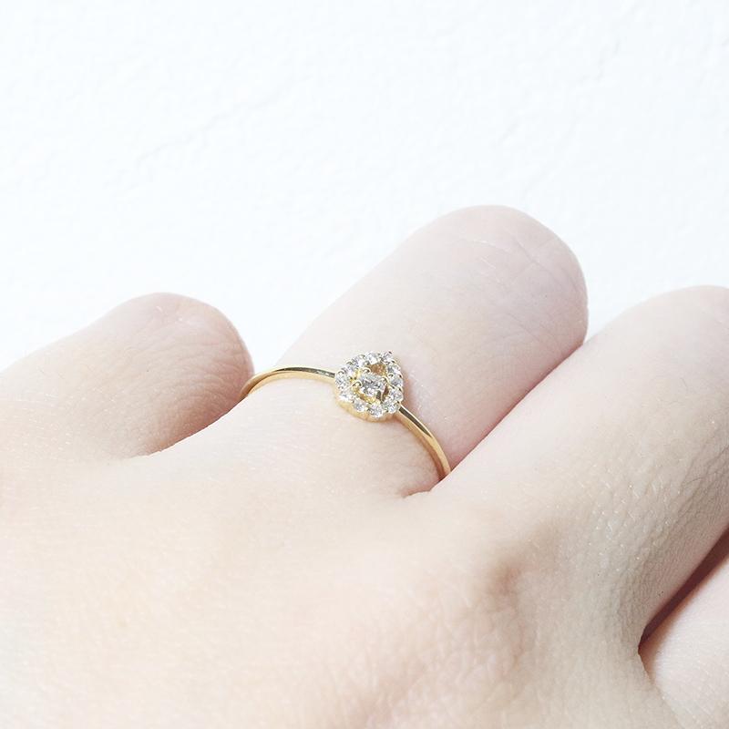 k18 しずく 0.12ct 天然ダイヤモンド リング 指輪 雫 涙 ティア k18 しずく 0.12ct 天然ダイヤモンド リング 指輪 雫 涙 ティア