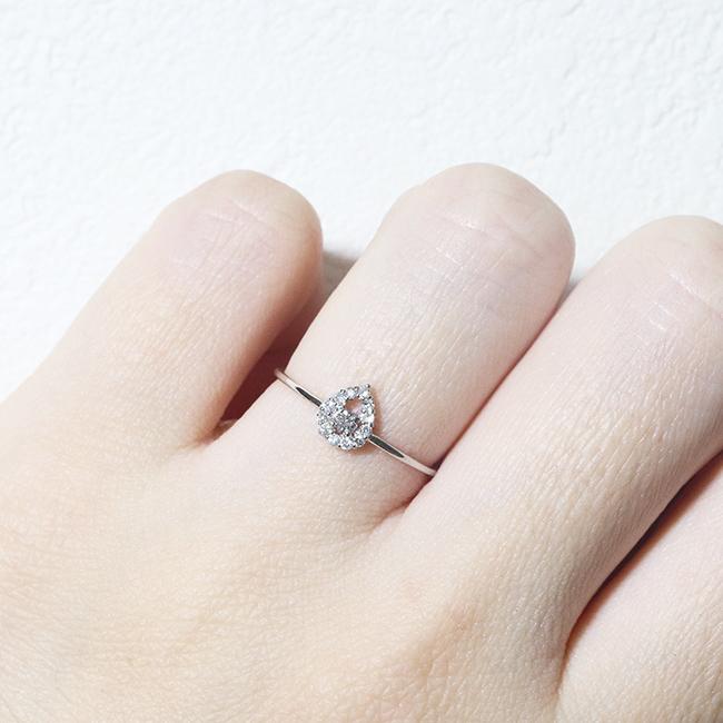 k18 しずく 0.12ct 天然ダイヤモンド リング 指輪 雫 涙 ティア k18 しずく 0.12ct 天然ダイヤモンド リング 指輪 雫 涙 ティア