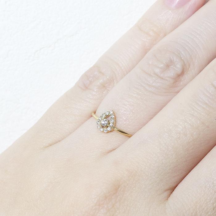 k18 しずく 0.12ct 天然ダイヤモンド リング 指輪 雫 涙 ティア k18 しずく 0.12ct 天然ダイヤモンド リング 指輪 雫 涙 ティア