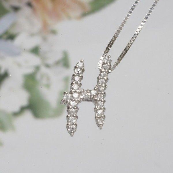 K18 WG イニシャルペンダント H