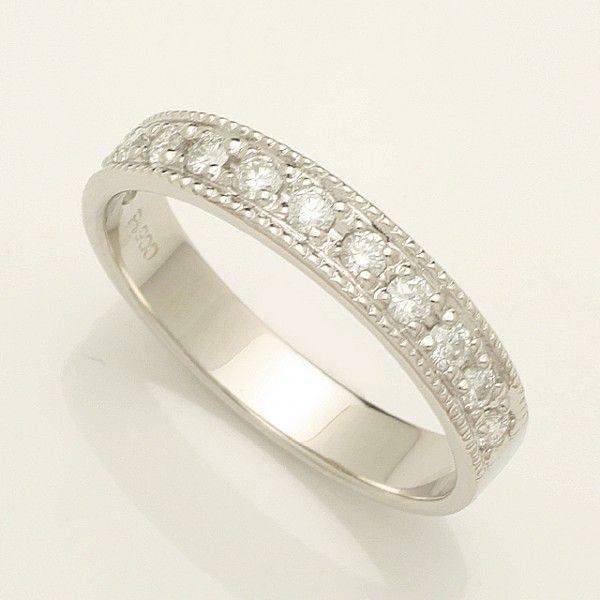 0.3ct フチあり 12石 ダイヤモンド リング PT900 プラチナ