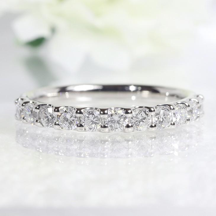特価 pt900 計0.7ct 天然ダイヤモンドハーフエタニティリング Pt900 0.7ct 天然 ダイヤモンド ハーフ エタニティ リング