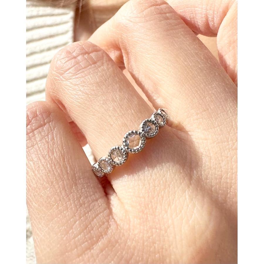 ミル加工◇ローズカットダイヤモンド使用☆K18 0.30ct リング 指輪 18 