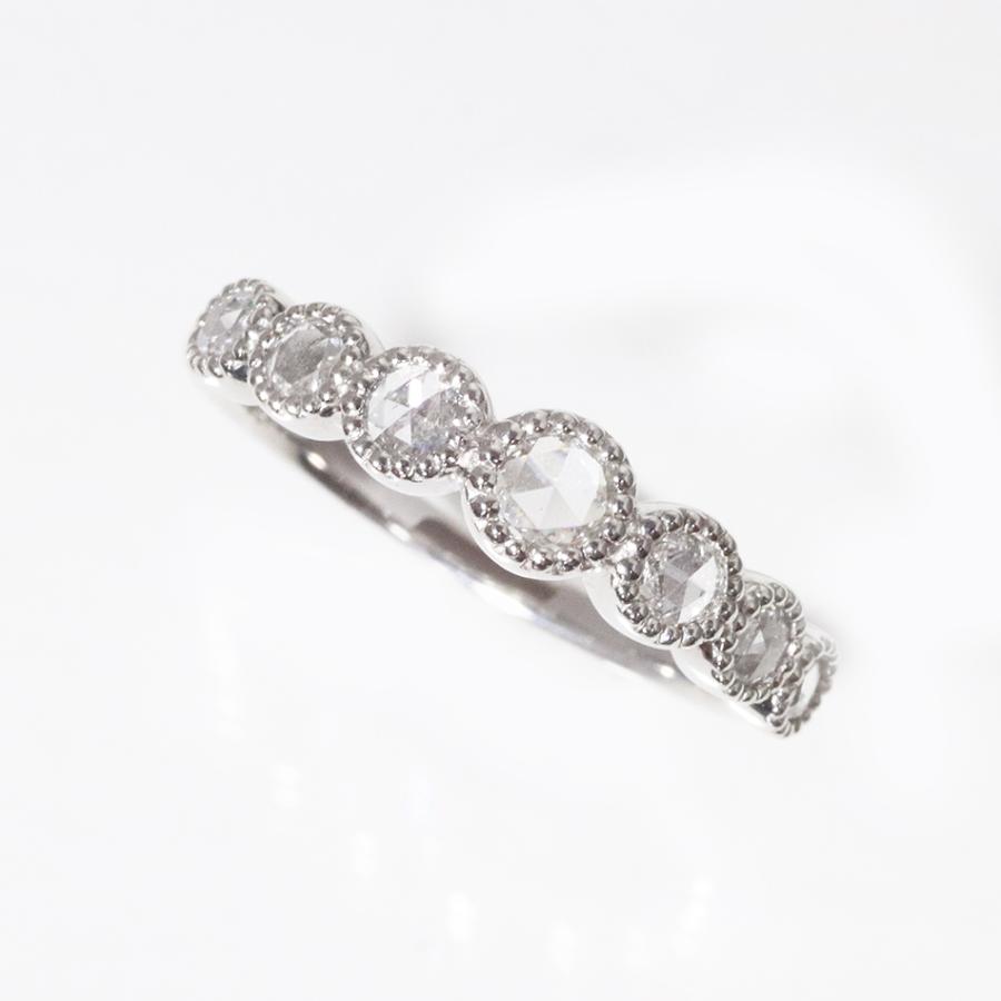 ミル加工◇ローズカットダイヤモンド使用☆K18 0.30ct リング 指輪 18 