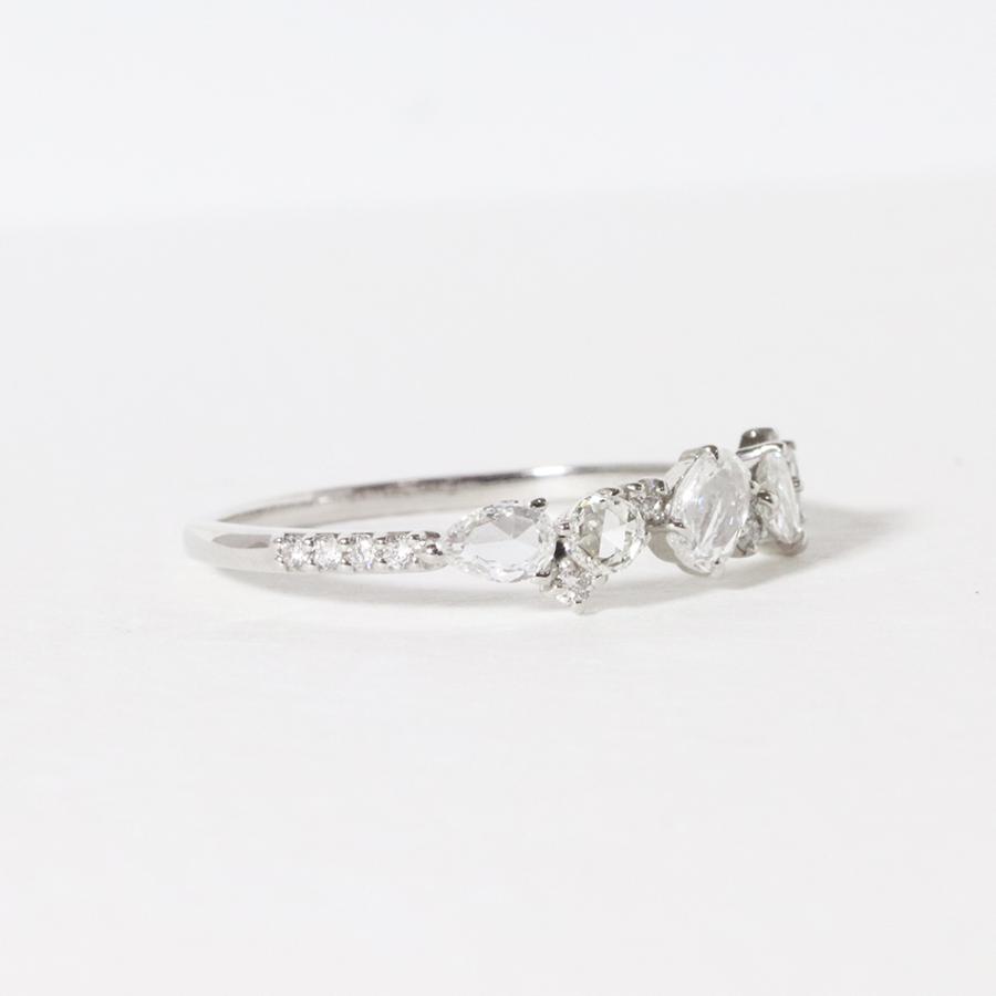 Pt900 プラチナ  ローズカット ファンシーカット ダイヤモンド 0.5ct リング 指輪 ペアシェイプ オーバル ラウンド｜jewerly-way｜04