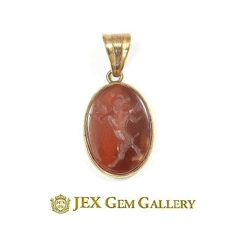 Agate K18アゲートカービングペントップNO.117322 : JEX宝石ギャラリー