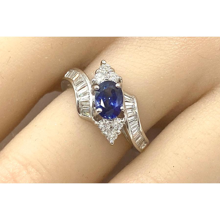 Sapphire Pt900サファイヤ ダイヤモンドリング NO.117549 : JEX宝石 