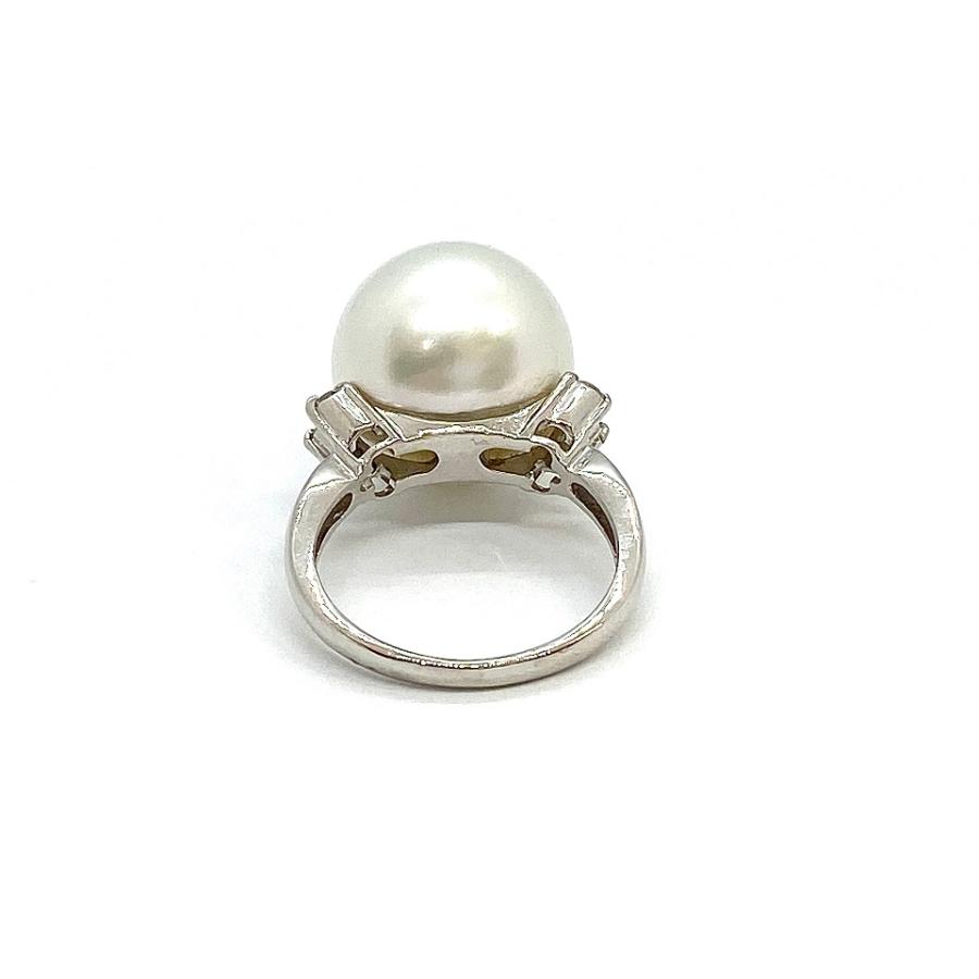 【新品】Pt900天然海水白蝶真珠リングダイヤモンドリング South Sea Pearl Pt900白蝶パール ダイヤモンドリング NO.118982 : JEX