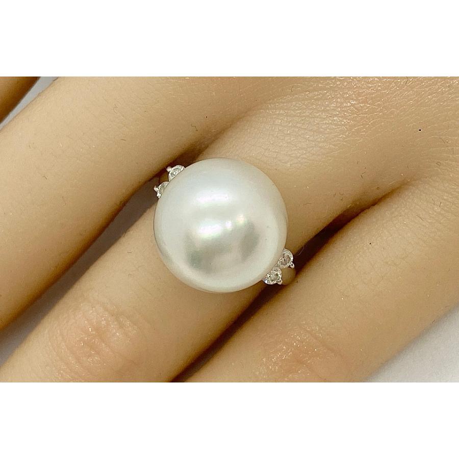South Sea Pearl Pt900白蝶パール ダイヤモンドリング NO.118982 : JEX