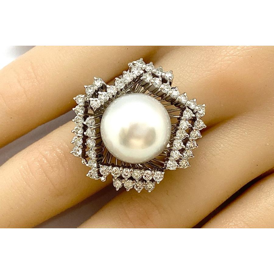 South Sea Pearl Pt900白蝶パール ダイヤモンドリング NO.127978 : JEX 