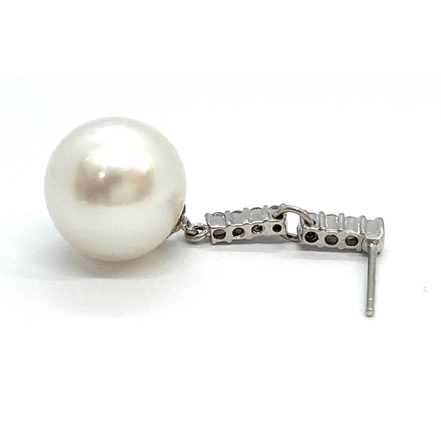 South Sea Pearl Pt900白蝶パール ダイヤモンドピアス No.128195 : JEX