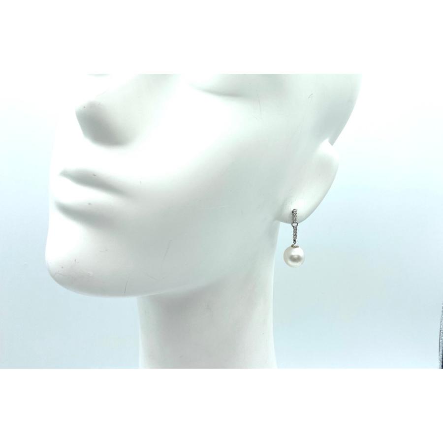 South Sea Pearl Pt900白蝶パール ダイヤモンドピアス No.128195 : JEX 