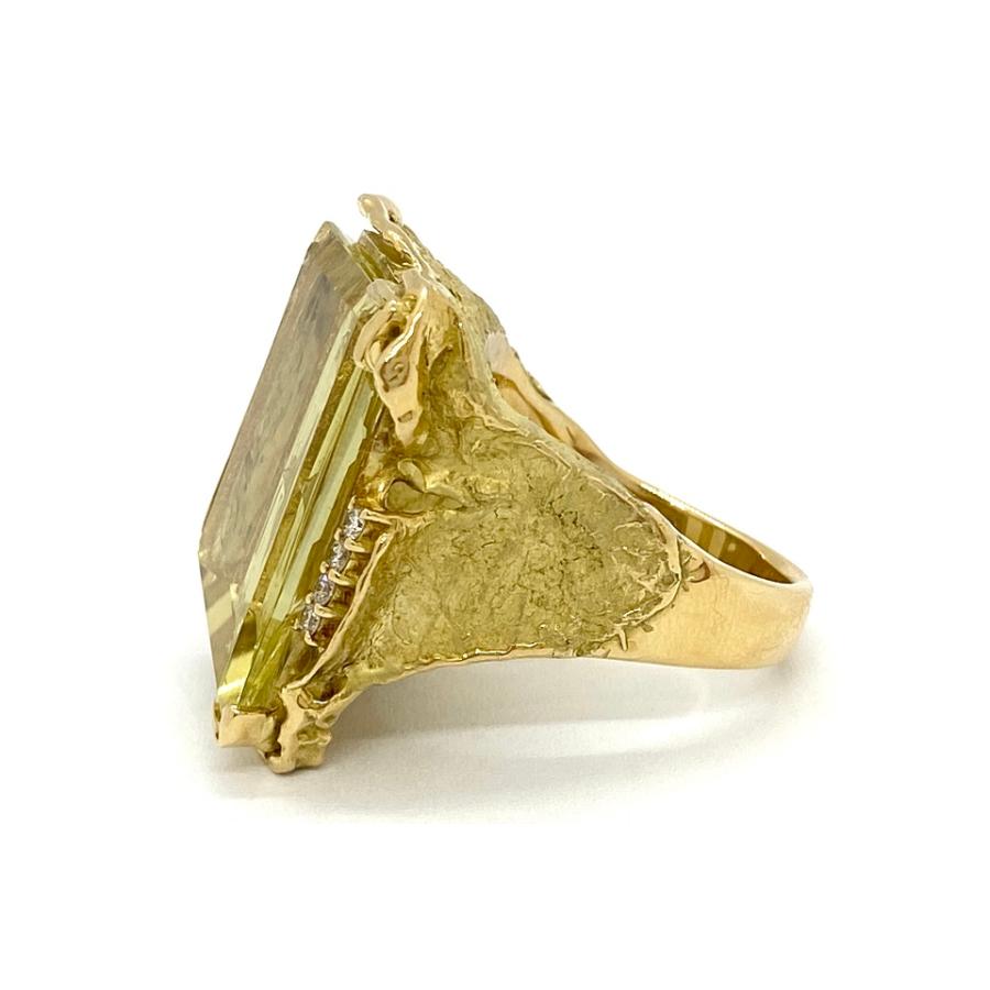 Yellow Beryl K18イエローベリル ダイヤモンドリング NO.128376