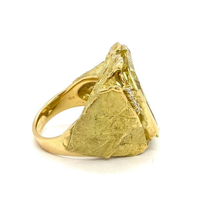 Yellow Beryl K18イエローベリル ダイヤモンドリング NO.128376