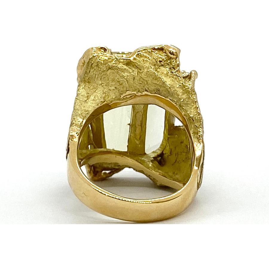 k18/pt900 イエローベリル　リング Yellow Beryl K18イエローベリル ダイヤモンドリング NO.128376