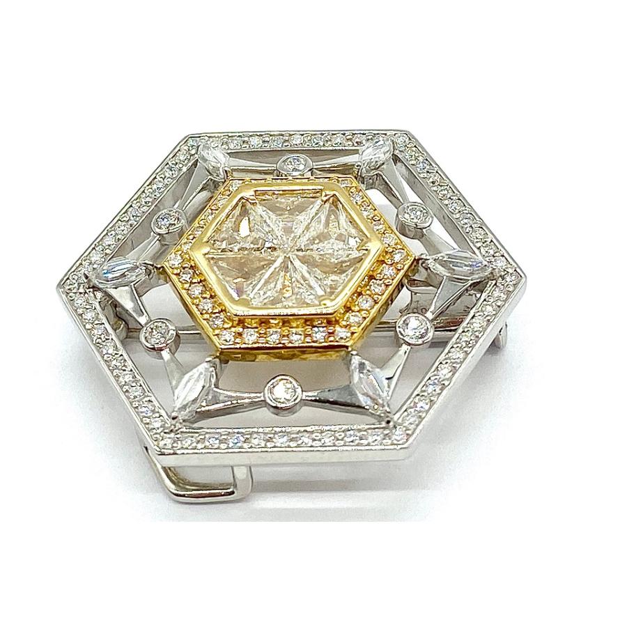 Yellow Diamond Pt900 K18イエロー カラーレスダイヤモンドペントップ