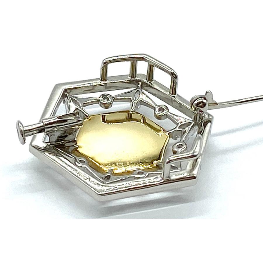 pt900/k18 ダイヤモンド　ブローチ 兼トップ Yellow Diamond Pt900 K18イエロー カラーレスダイヤモンドペントップ