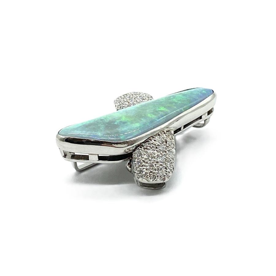 Boulder Opal Pt900ボルダーオパール ダイヤモンドペントップ兼