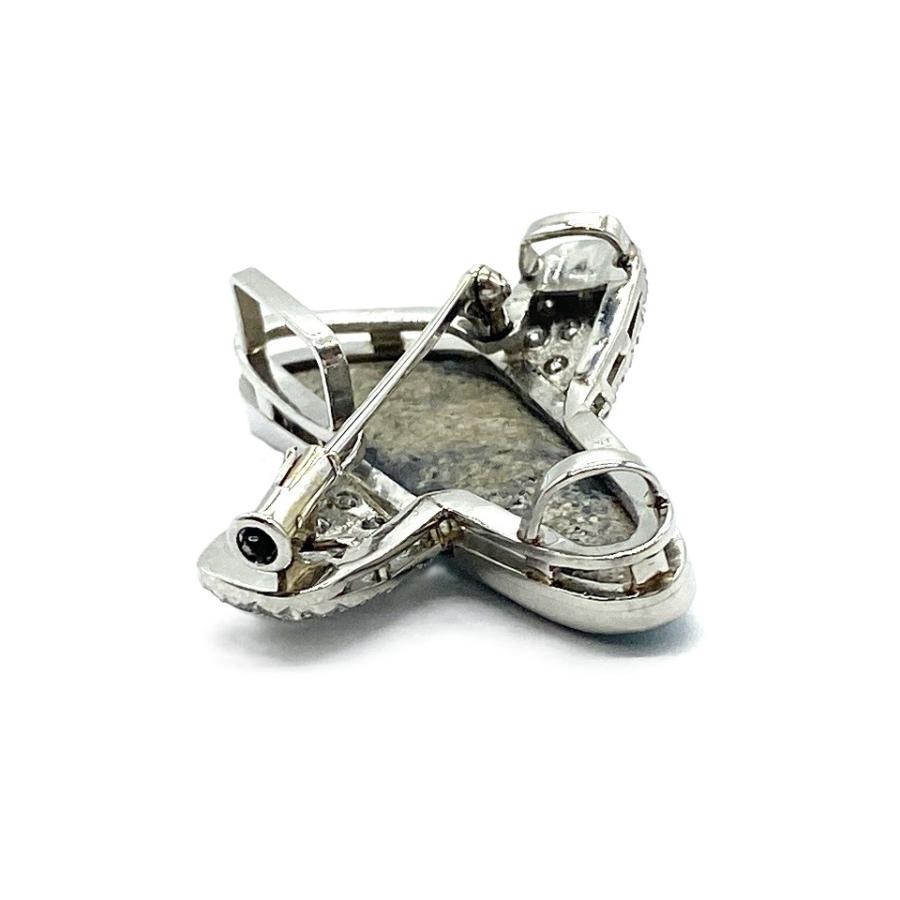 【PARLOR】K18/Pt900 ボルダーオパールデザインブローチ Boulder Opal Pt900ボルダーオパール ダイヤモンドペントップ兼