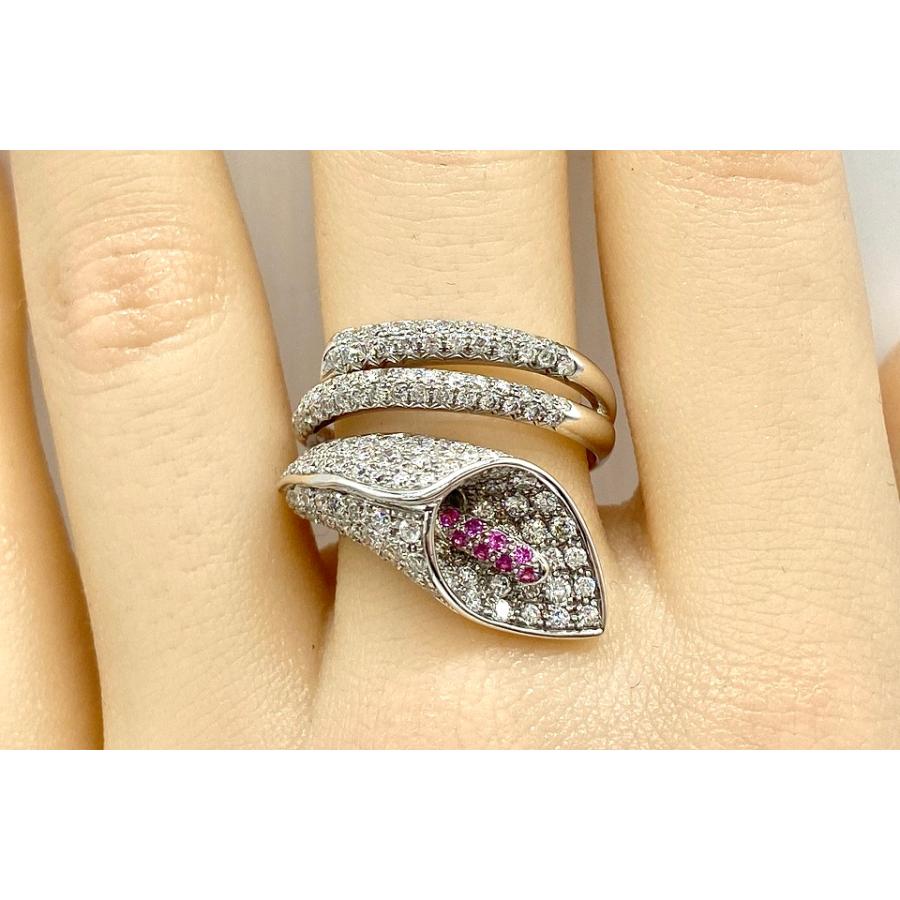 Pink Sapphire K18WGピンクサファイヤ ダイヤモンドリング NO.128653