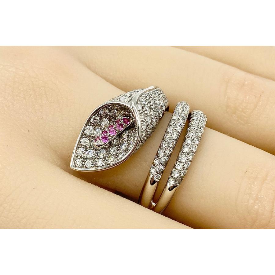 Pink Sapphire K18WGピンクサファイヤ ダイヤモンドリング NO.128653