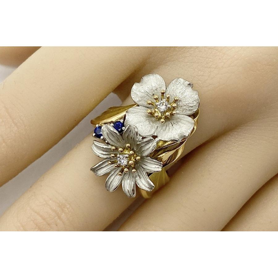 yucchi　石川 暢子 K18/PT900 リング 石川暢子 アズタイム K18 Pt900サファイヤ ダイヤモンドリング NO