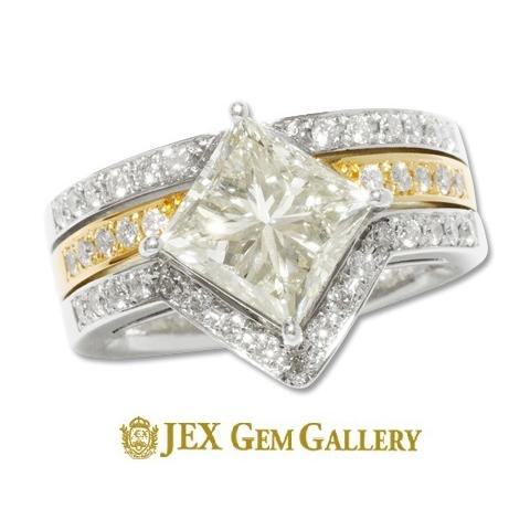 VERY LIGHT YELLOW VVS2 Pt900/K18 イエロー/カラーレス ダイヤモンド  