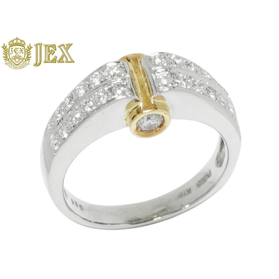 Diamond Pt900 K18ダイヤモンドリング NO.304181 : JEX宝石