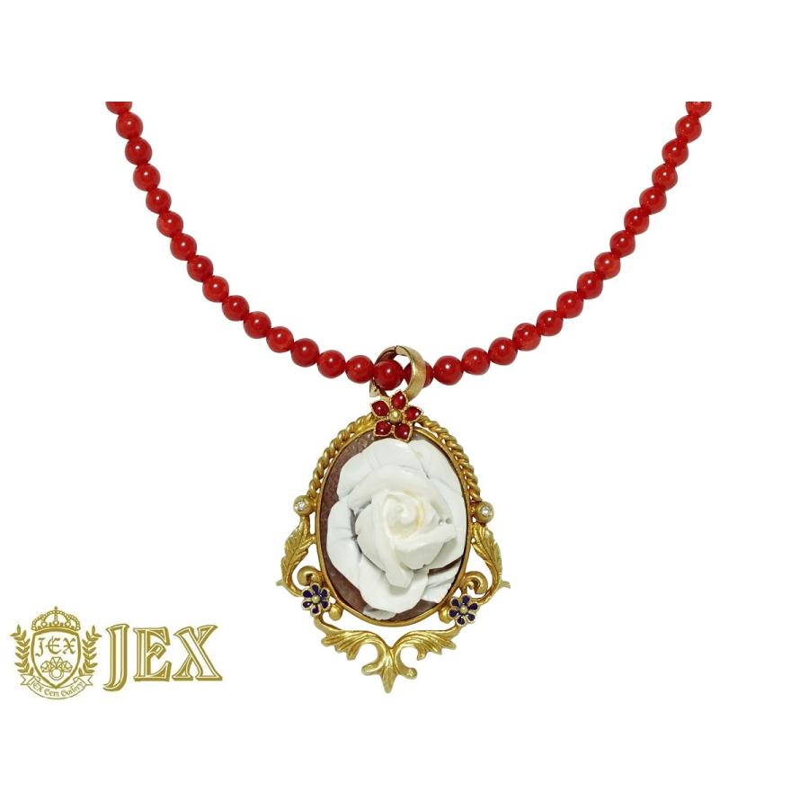 Shell Cameo K18 SV NC シェルカメオ ダイヤモンド エナメルペントップ  