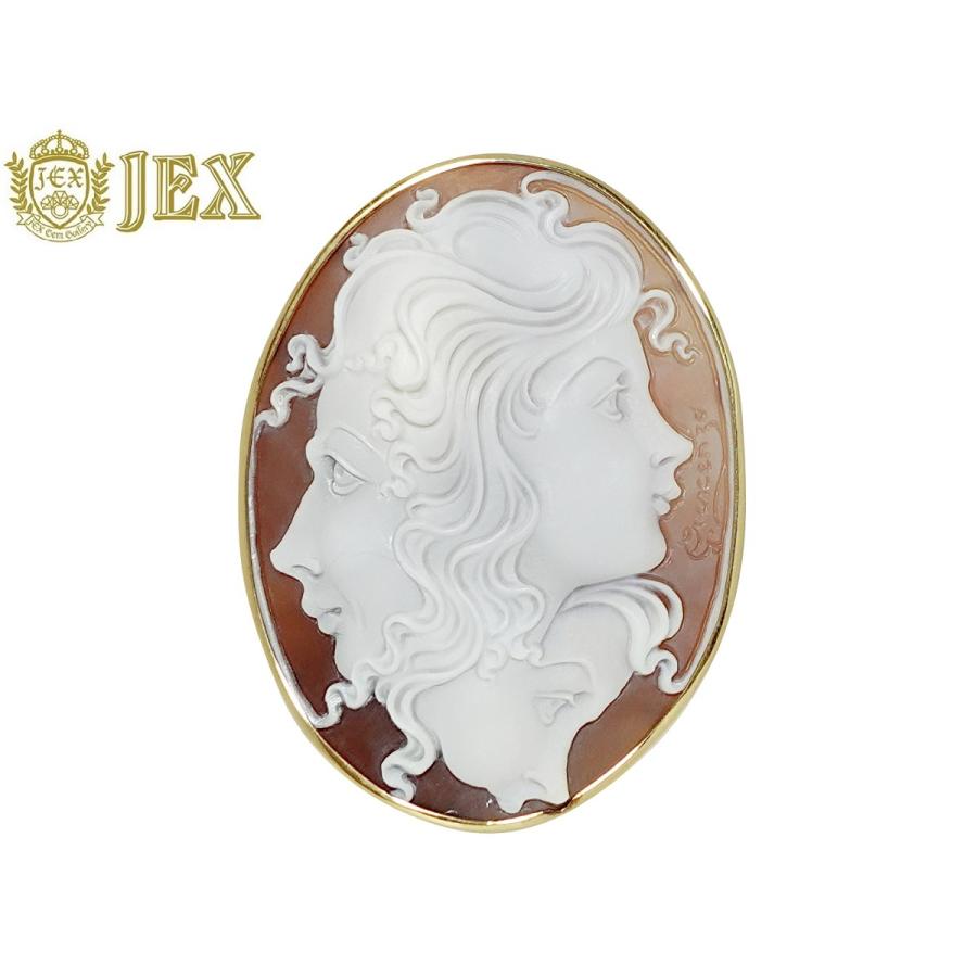 Shell K18シェルカメオペントップ兼ブローチ NO.304249 : JEX
