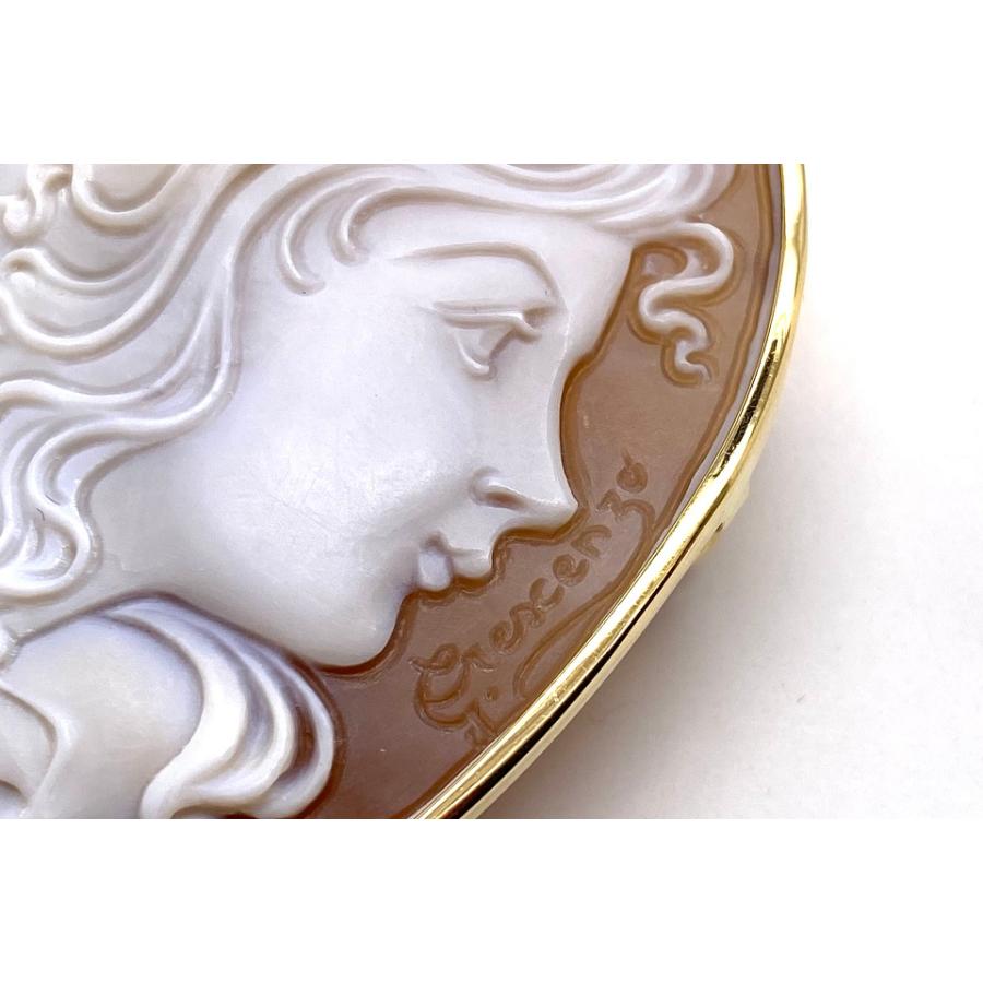 Shell K18シェルカメオペントップ兼ブローチ NO.304249 : JEX