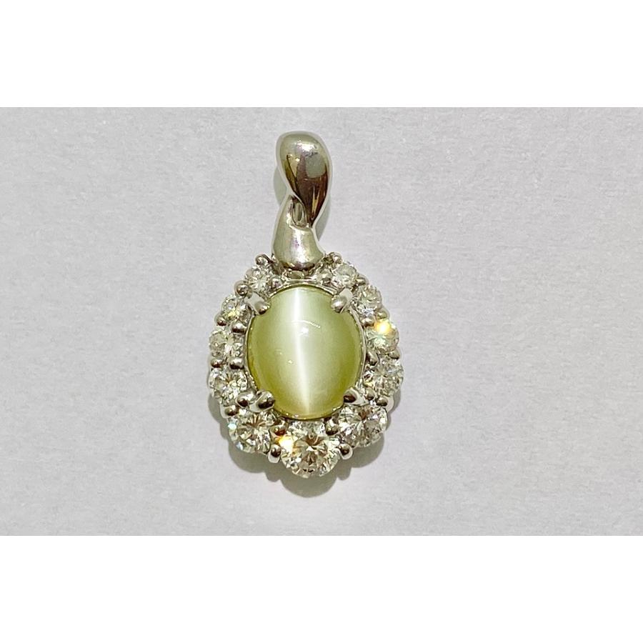 Chrysoberyl Cat's Eye Pt900 K18WGクリソベリルキャッツアイ